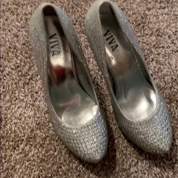 Sequins Round Toe High Heels Pumps - Picture 7 of 9